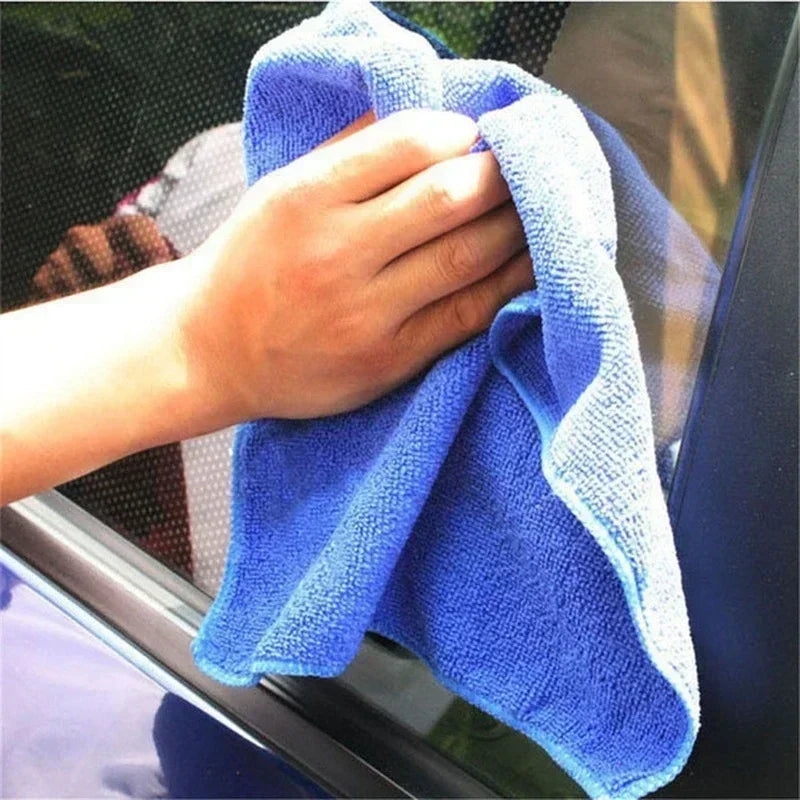 200pcs Microfiber Towels Car Wash Drying Cloth Blue
