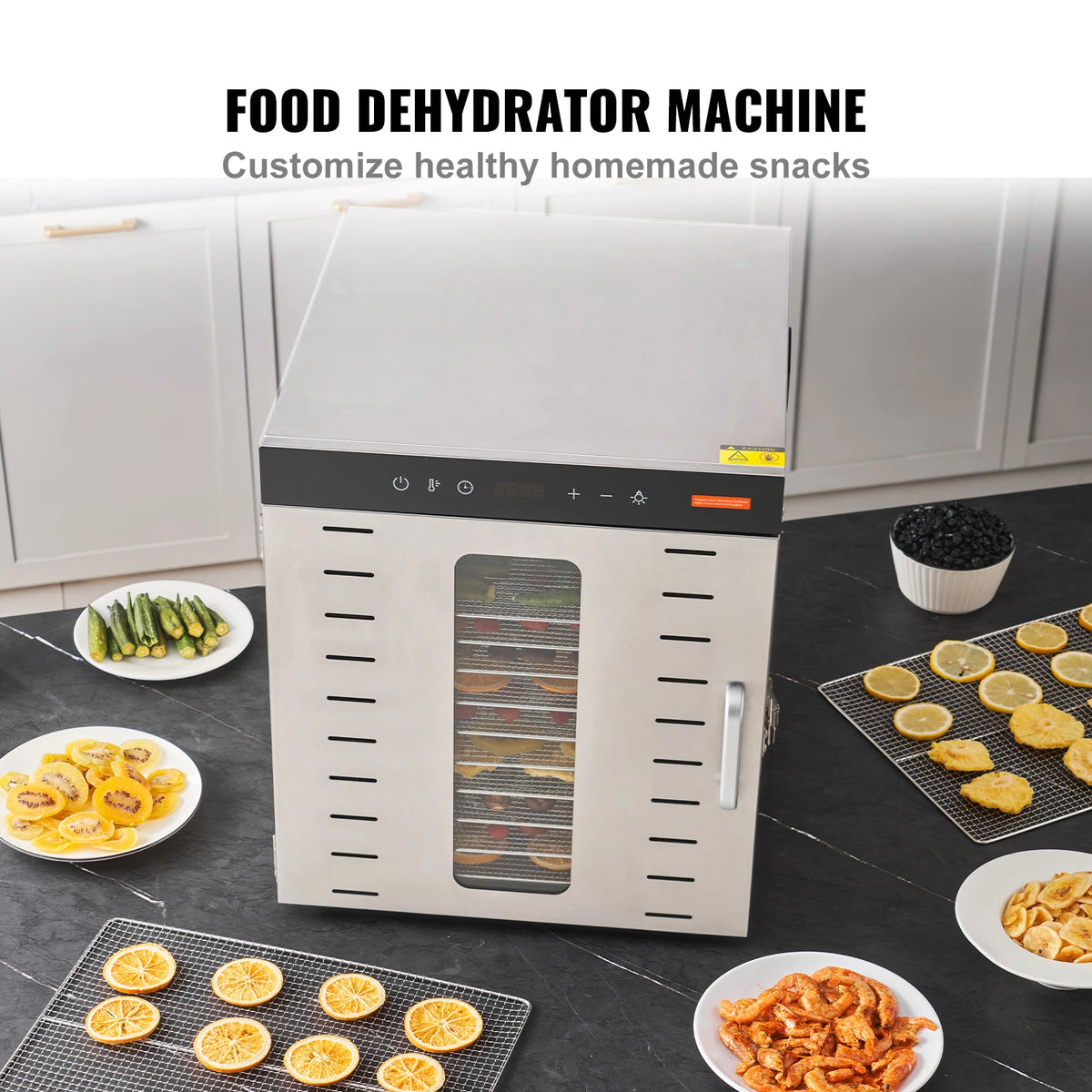 Succebuy Food Dehydrator Machine 10 Stainless Steel Trays