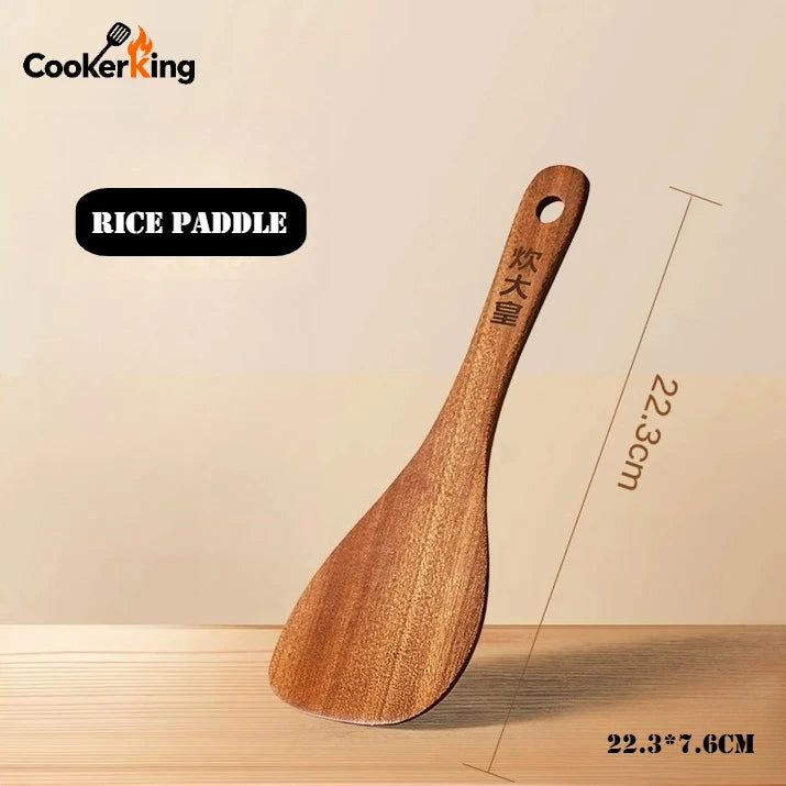 Cooker King 3-In-1 Cooking Ebony Spatula Spoon Family