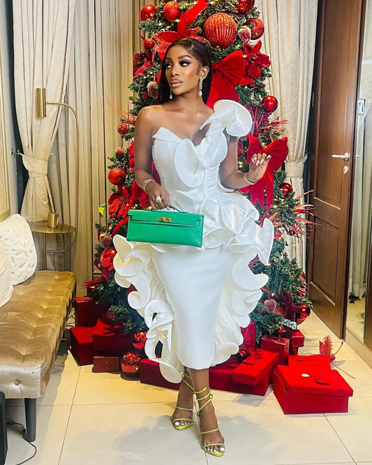 Stylished Nigeria Women Maxi Dresses To Party White