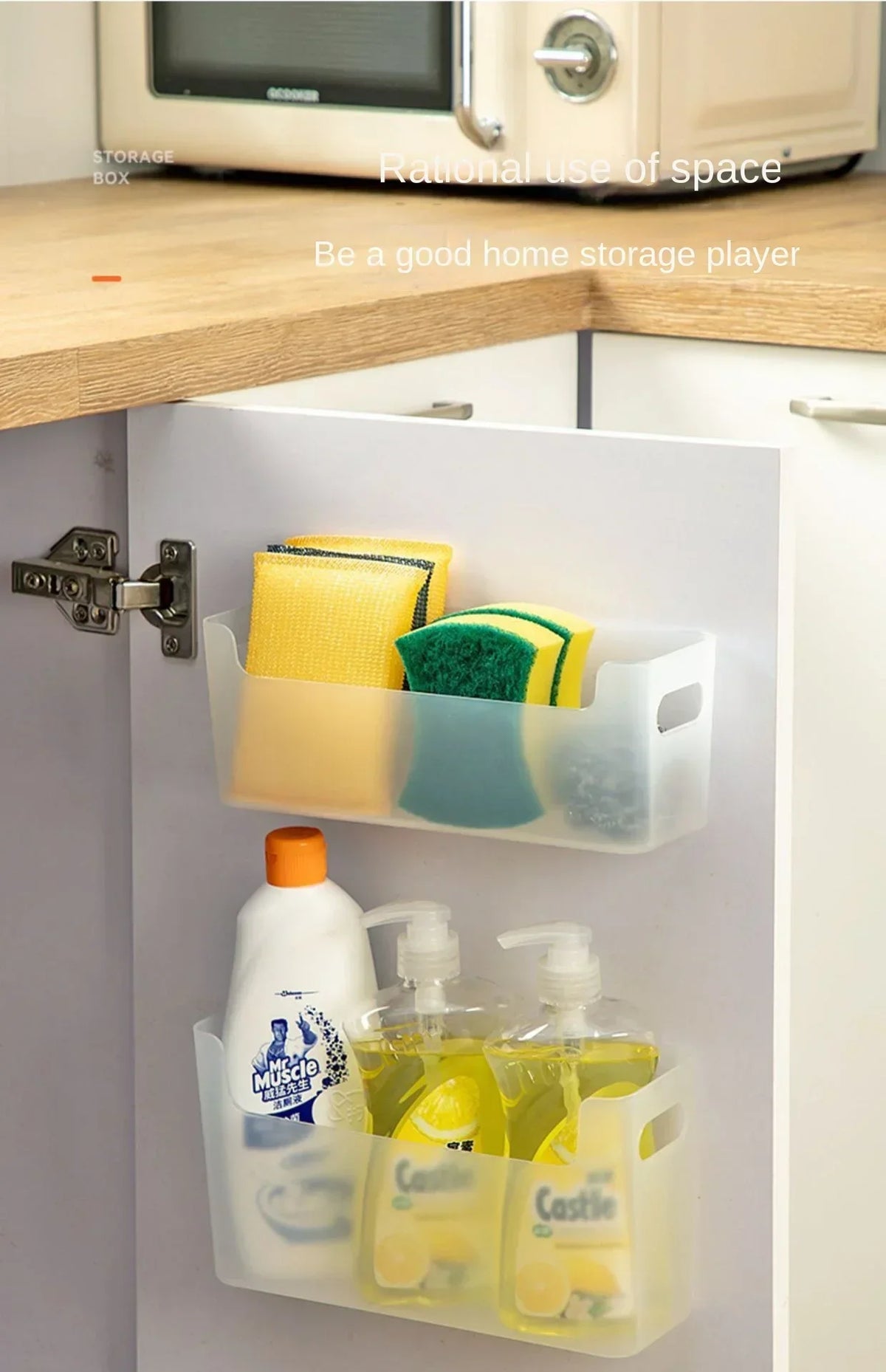 Non Perforated Cling Film Rack Inside Cabinet Wall