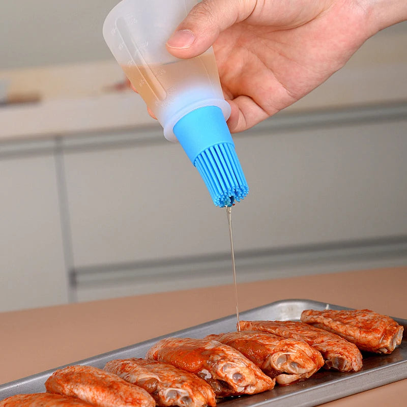 Barbecue Oil Brush Silicone Bbq Honey Oil Bottle