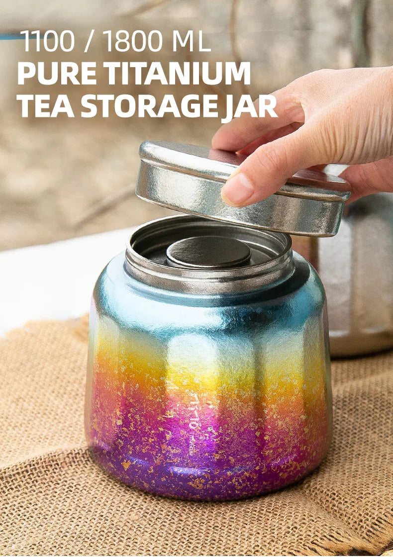 Tito Titanium Pure Titanium Tea Jar Large Storage