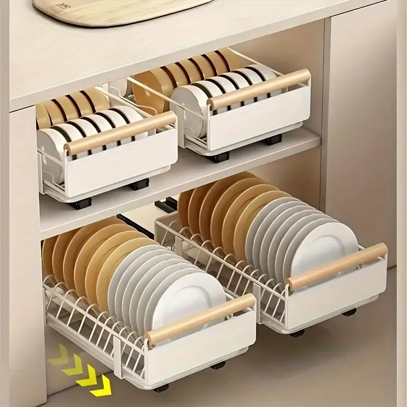 Space-Saving Drawer Organizer Pull Out Storage Rack Storing