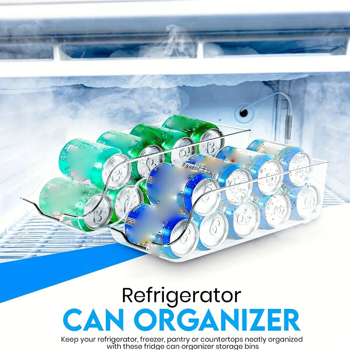 Refrigerator Organizer Bins Soda Cans Dispenser Bins Can