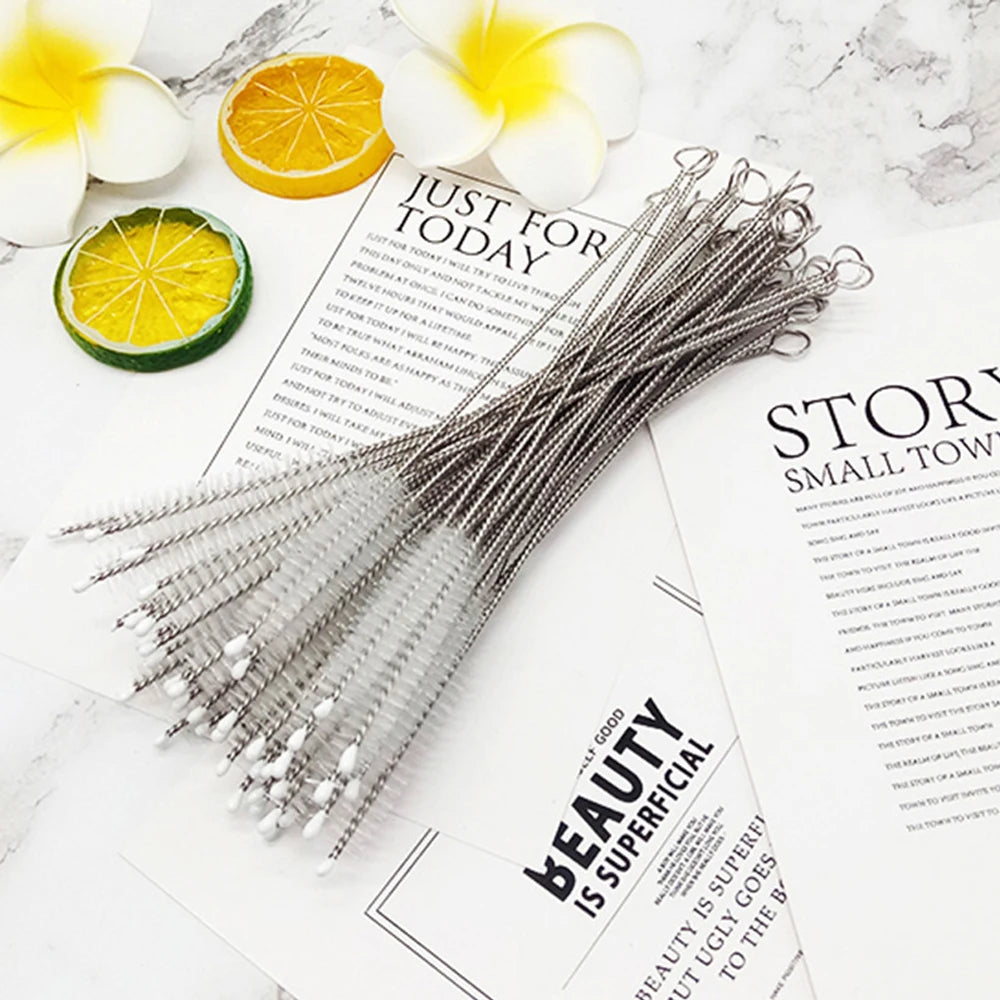 1-500pcs Nylon Straw Cleaning Brush Pipe Cleaner Stainless