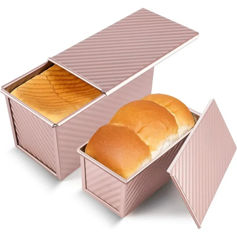 Non-Stick Loaf Pan Carbon Steel Corrugated Lid Homemade