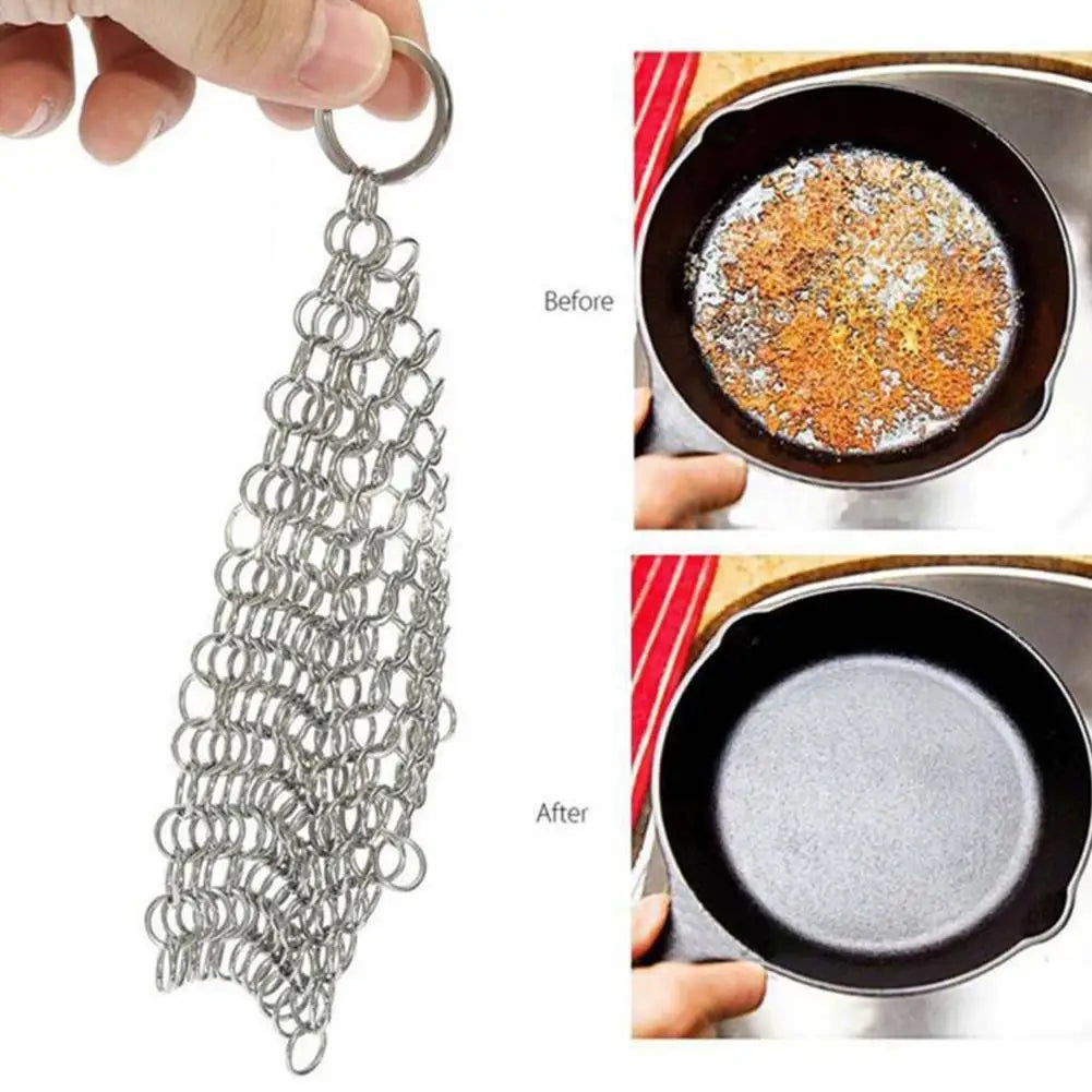 Cleaning Ring Stainless Steel Cleaner Chainmail Scrubber Brush