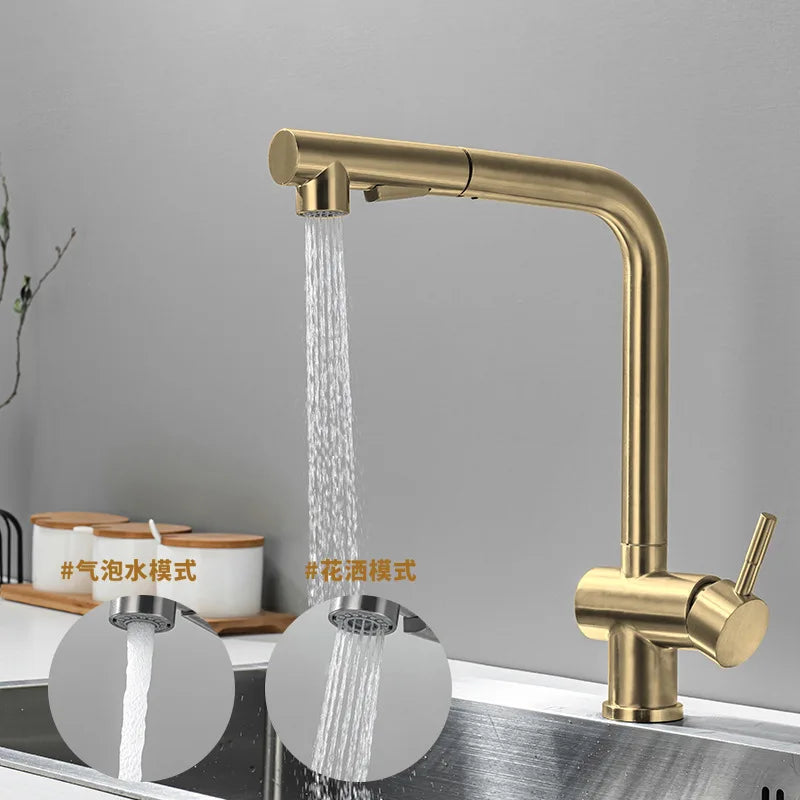 Cold Touch On Faucets Stainless Steel Pull Out