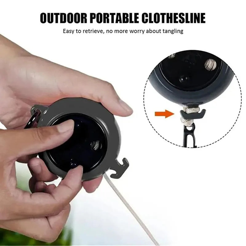 Outdoor Retractable Clothesline Adjustable 32ft/10m Camping