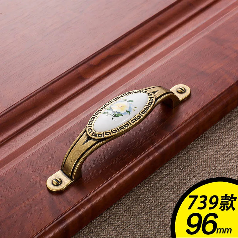 Ym Green Flower Ceramic Handles Cabinet Storage Dressers