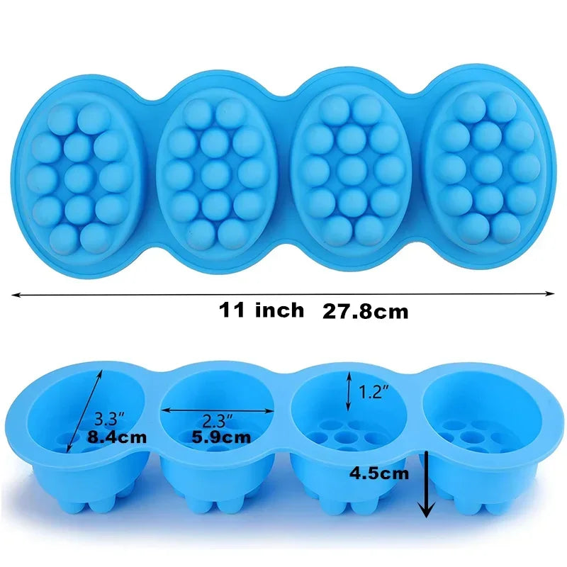 -Cavities Silicone Massage Soap Mold Oval Candy Making