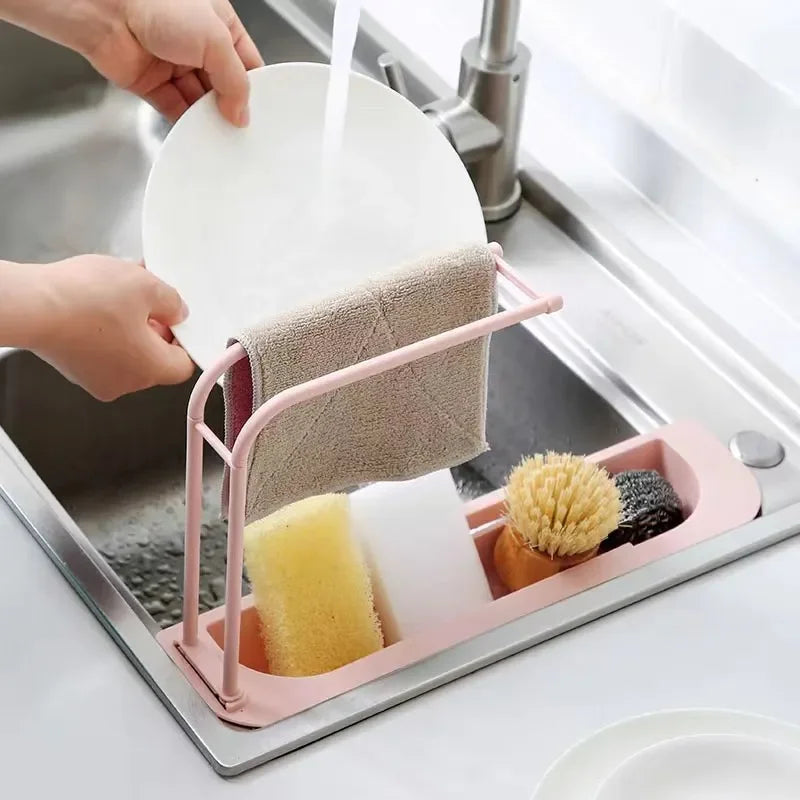 Telescopic Sink Shelf Drainer Rack Soap Sponge Holder
