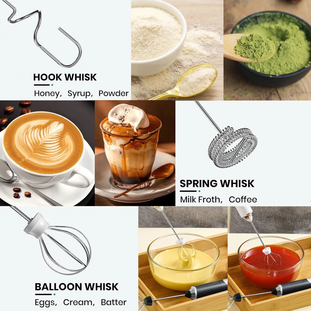 Handheld Milk Coffee Frother Rechargeable Electric Whisk Drink
