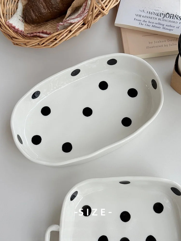Hebden Style Creative Irregular Ceramic Diningware Black White