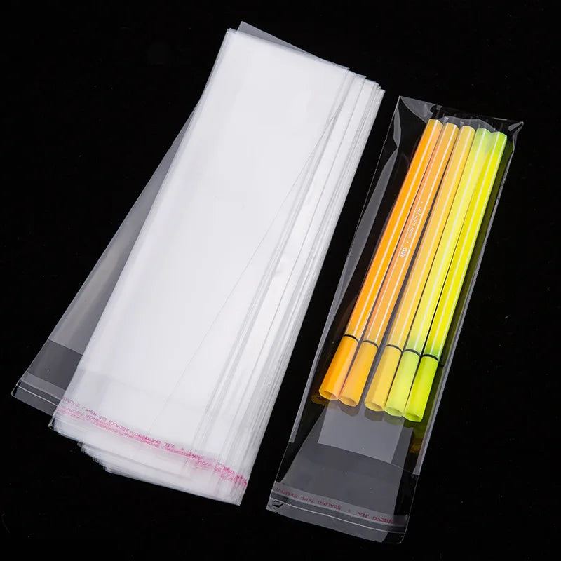 100-500pcs Clear Opp Self Adhesive Bags Transparent Plastic