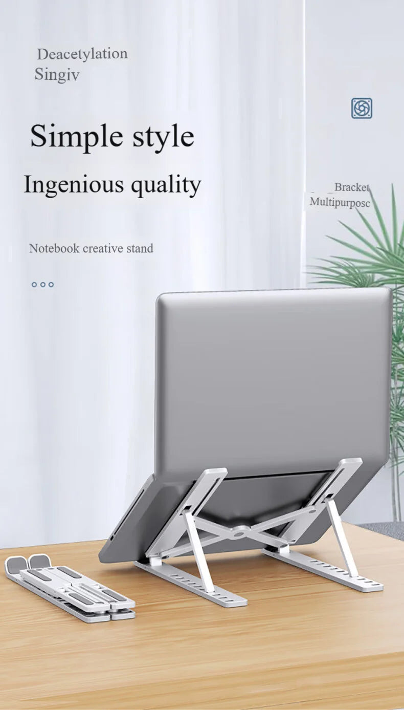 Laptop Stand Foldable Cooling Rack Height Increasing Tray