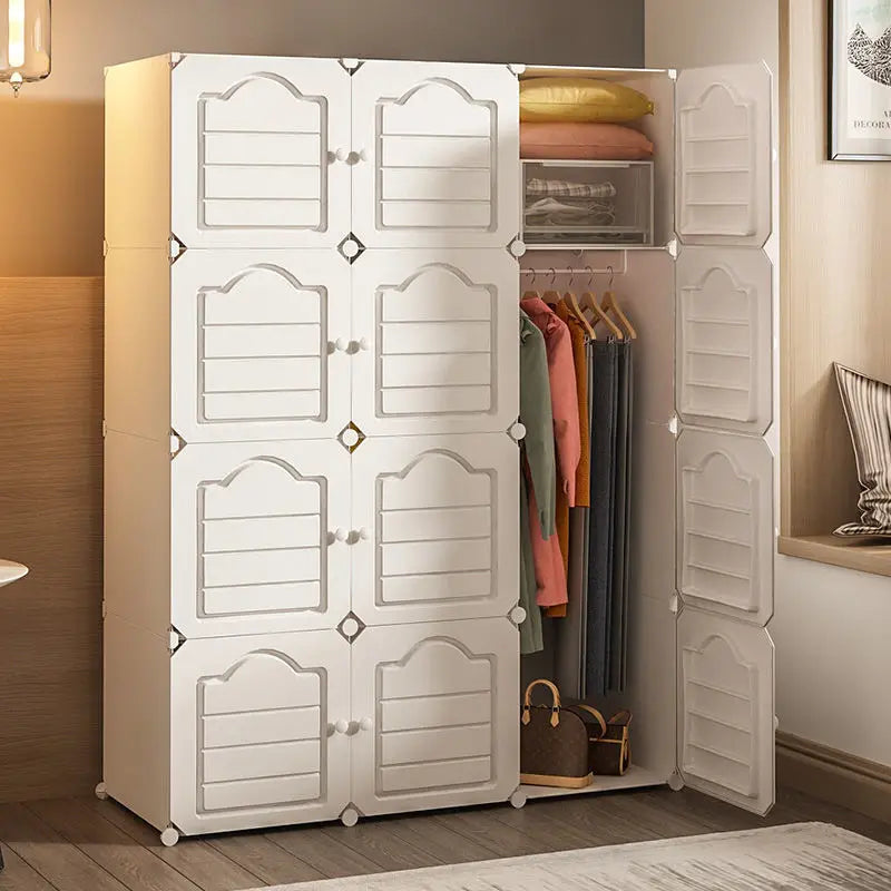 Bedroom Dustproof Clothes Cabinets Plastic Collapsible Durable