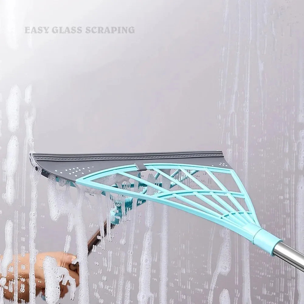 Silicone Floor Scraper Broom - Non-Stick Hair &