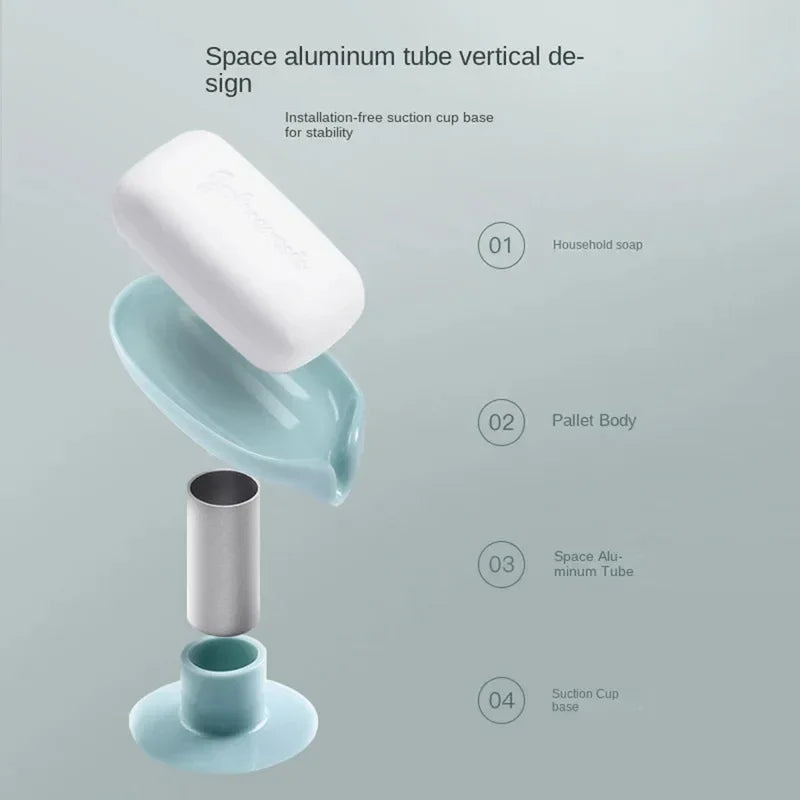 Drain Soap Holder Leaf Shape Soap Box Suction