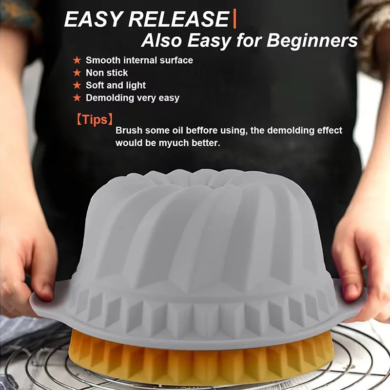 Silicone Fluted Cake Pans Non-Stick Oven Baking Pans