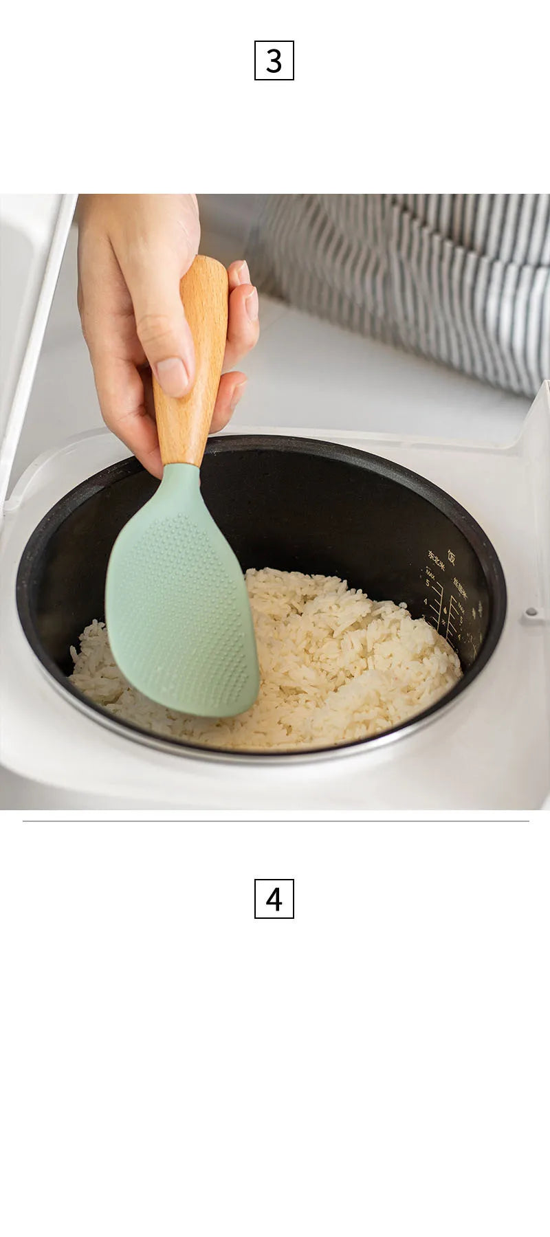 Non-Stick 1pcs Silicone Rice Spoon Cooking Spoon Anti-Scalding
