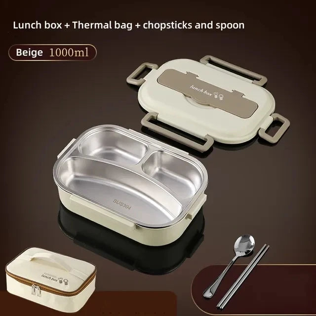 304 Stainless Steel Compartment Insulated Lunch Box Office