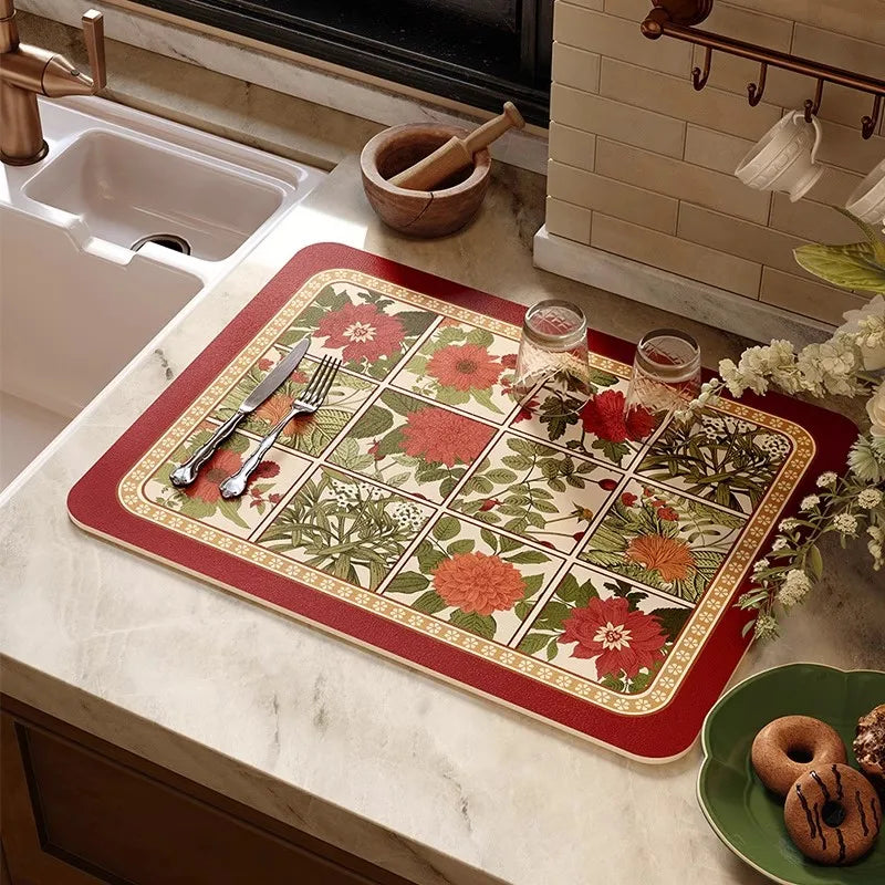 Dish Drying Mat Super Absorbent Counter Draining Mat
