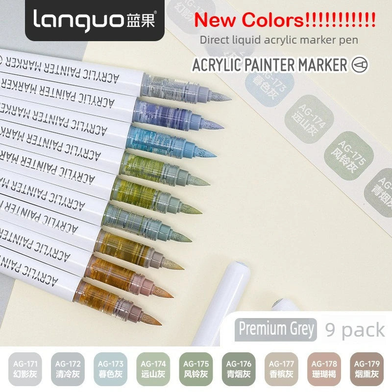 Languo 288/9 Colors Direct Liquid Acrylic Marker Soft