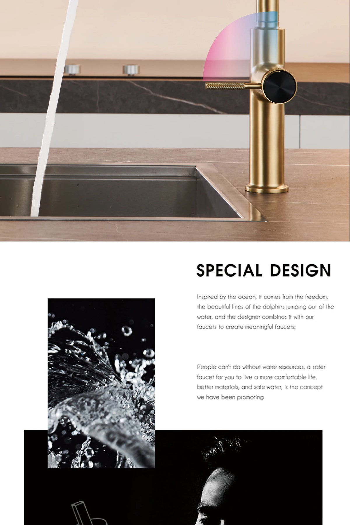 Aitana Pull Out Design Gun Grey Faucet Simple