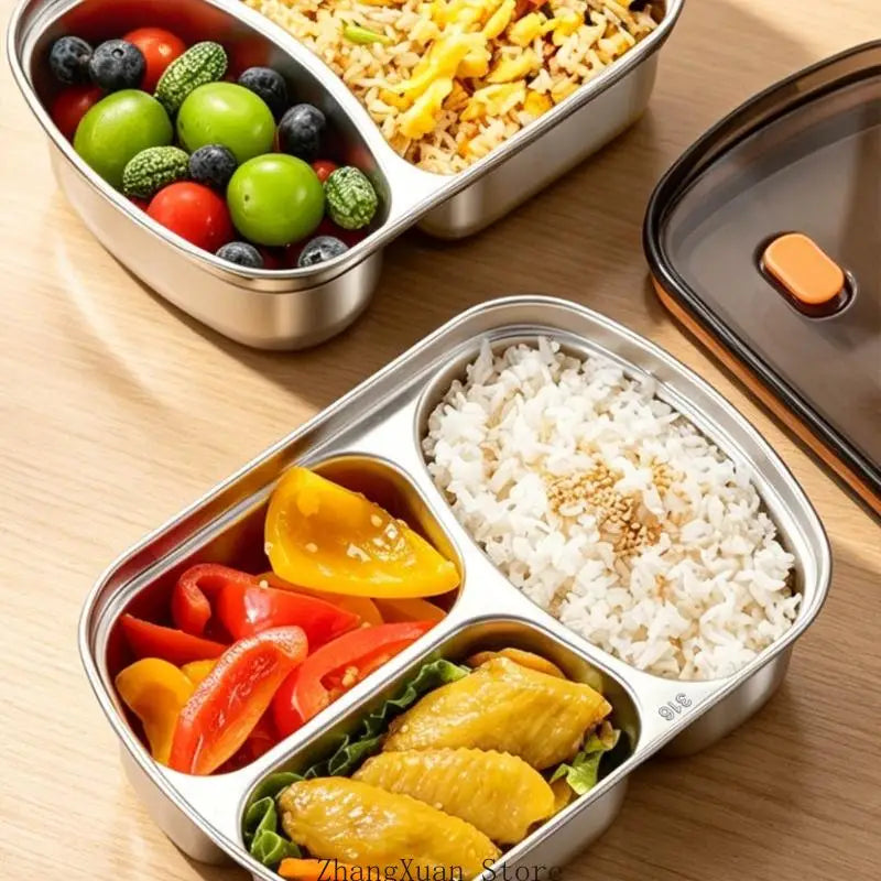 Divided Meal Preps Lunch Box Stainless Steel Container