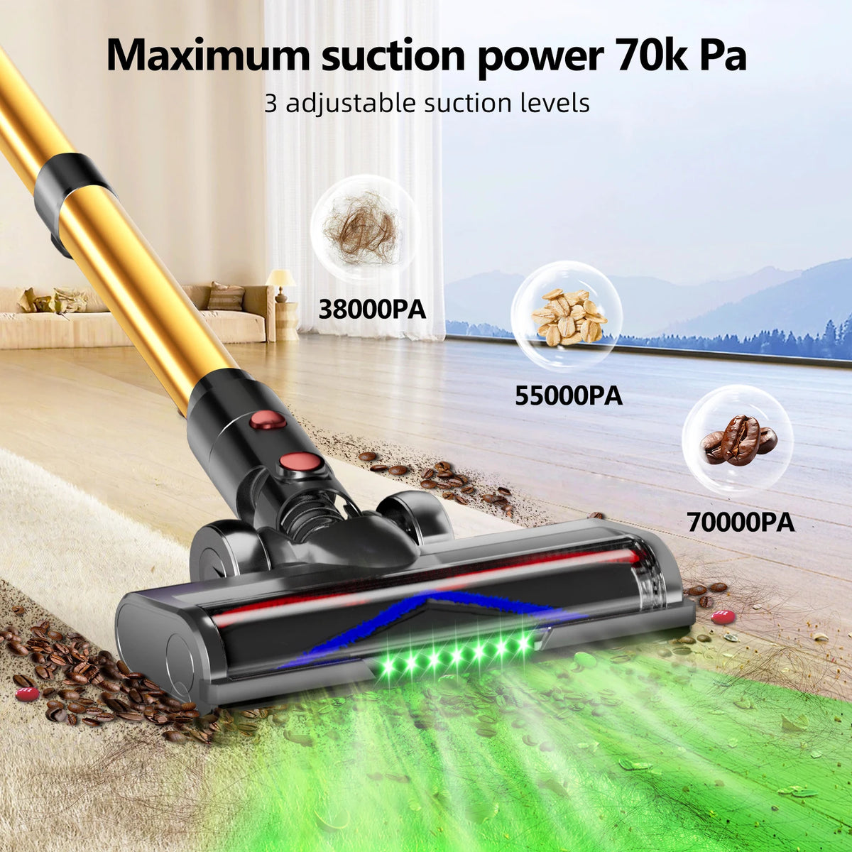 Daccormax Cordless Vacuum Cleaner 70000 Pa 8l Dust
