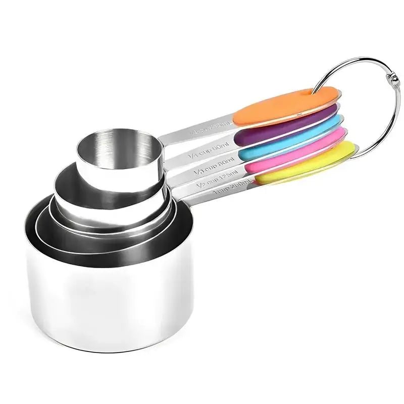 5pcs Stainless Steel Measuring Cups Spoons Baking Cake
