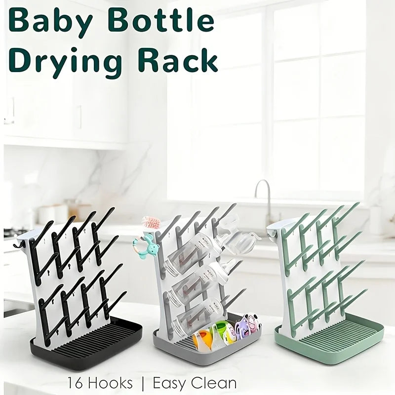 1pc Bottle Drying Rack Vertical Dryer 18 Hooks