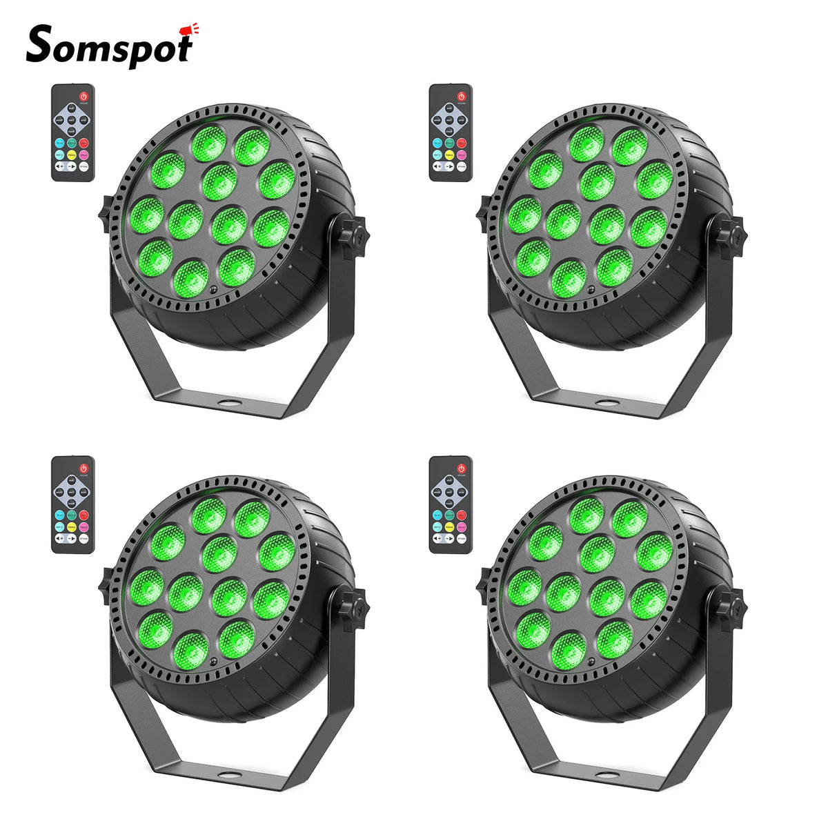 Somspot 4pcs Led Rgb Par Lights Storage Bag