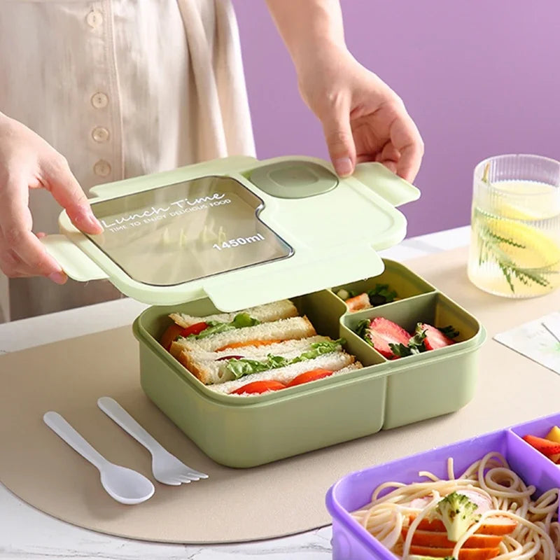 Lunch Box Office Bento Box Fork Spoon Microwave