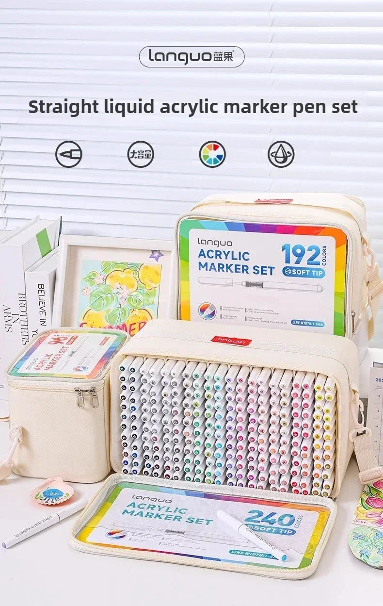 Languo 288/9 Colors Direct Liquid Acrylic Marker Soft