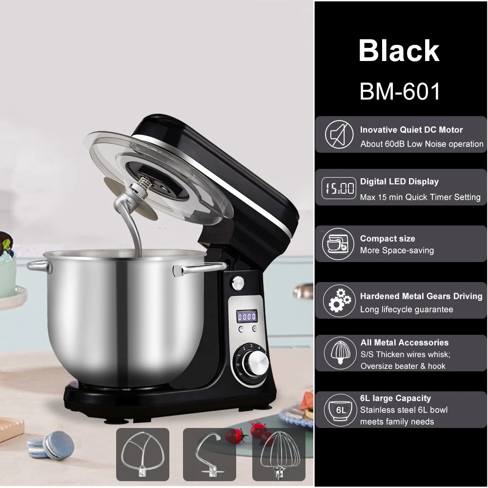 Biolomix 6-Speed Food Stand Mixer 1200w Dc Quiet