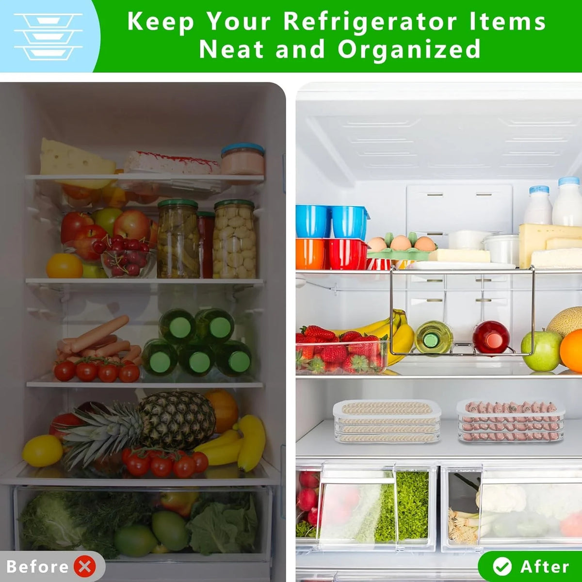 Meat Container Fridge Stackable Cold Cuts Storage Containers
