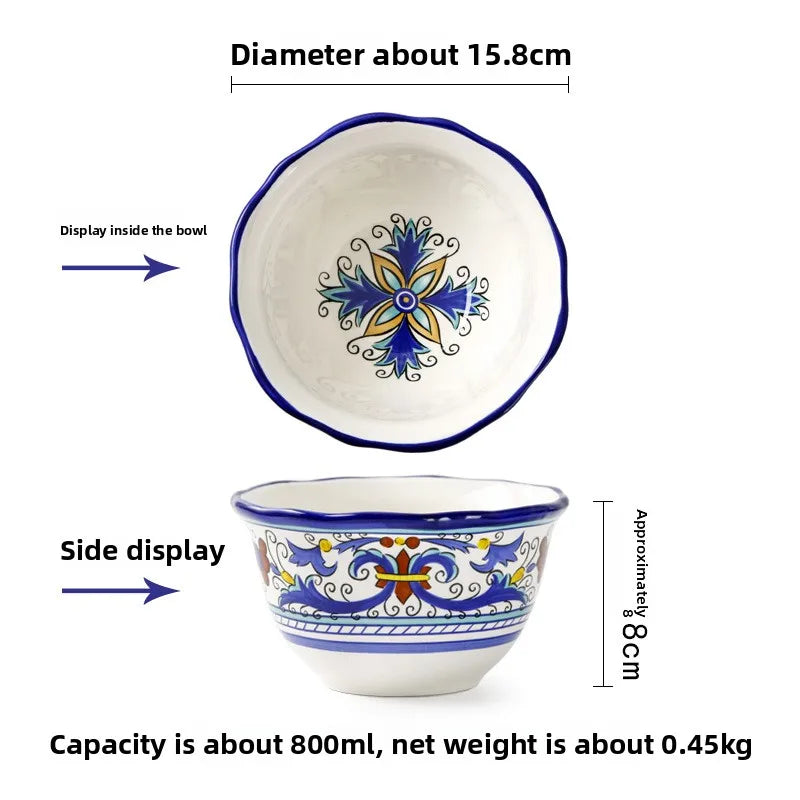 Hand Painted Ceramic Plate Creative Irregular Steak Dish