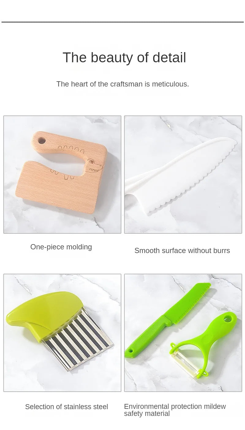 13/17pcs Montessori Kids Cooking Safe Knives Toddler 2-8