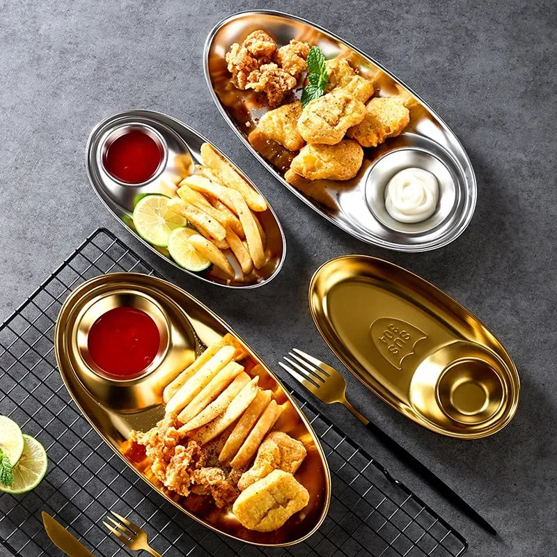 304 Stainless Steel Dinner Tray Lunch Container Snack