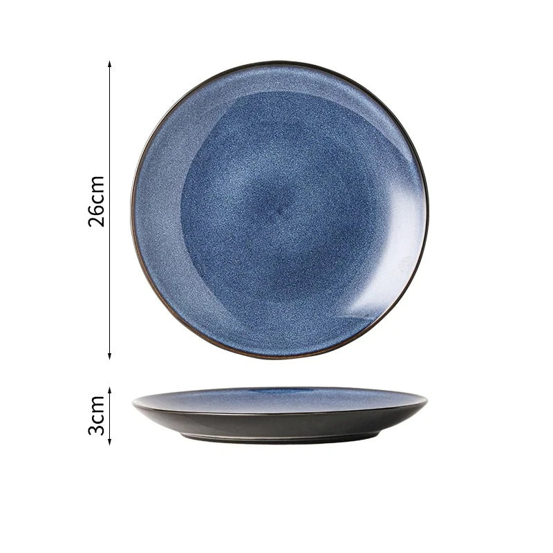 Ceramic Dinner Plate Creative Kiln Change Retro Shallow