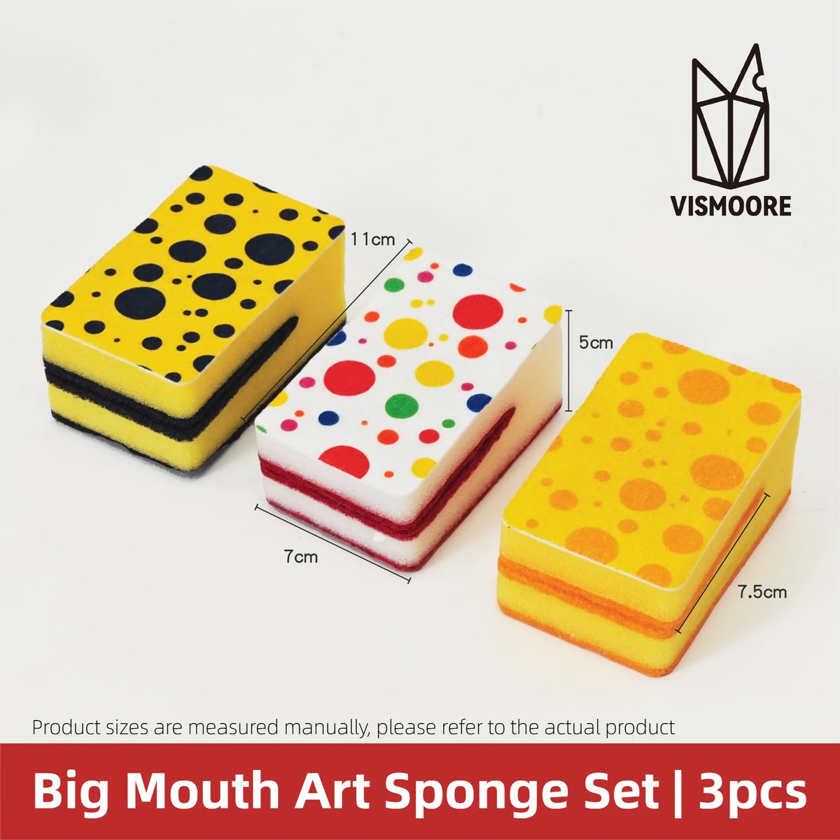 Vismoore Thick Dish Sponge High Density Absorbent Double