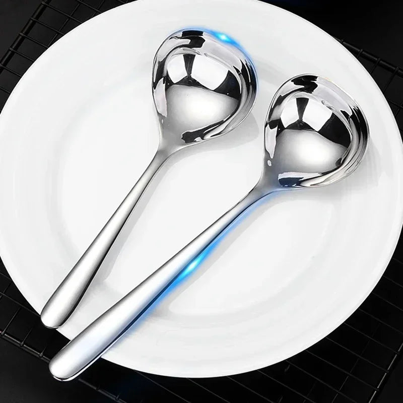 2/1pcs Stainless Steel Spoon Thicken Long Handle Soup
