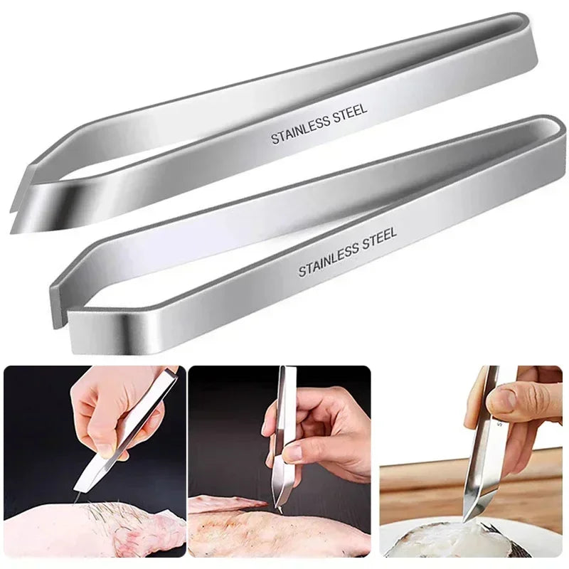 1pcs 430 Stainless Steel Fish Bone Tweezers Pincer