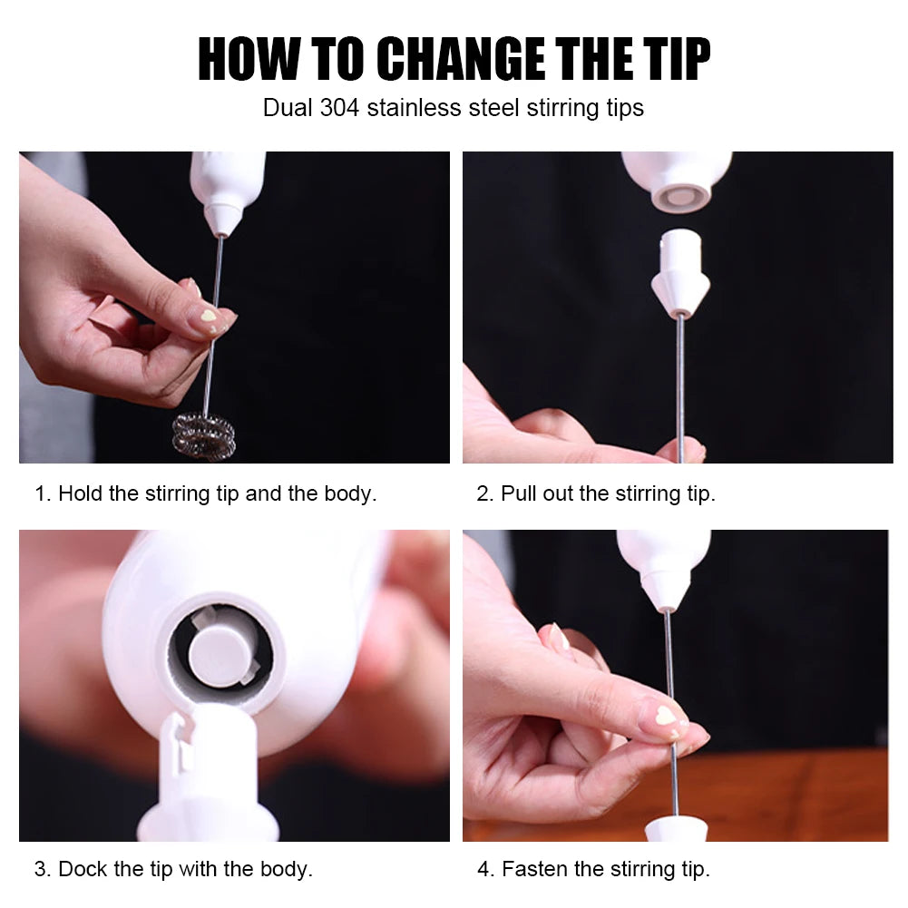 Handheld Electric Milk Frother Egg Mixer Stand Usb