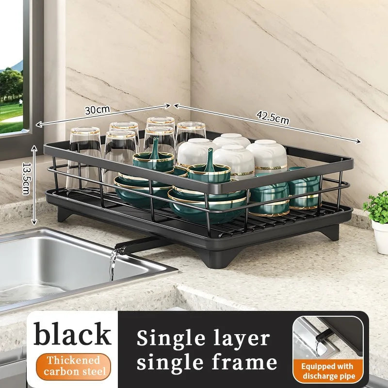 Dish Drying Rack Adjustable Stainless Steel Cutting Board