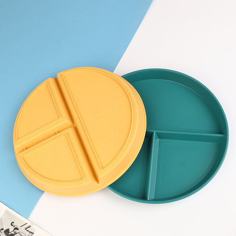 1pc Divided Dish In Diet Reusable Round Dinner