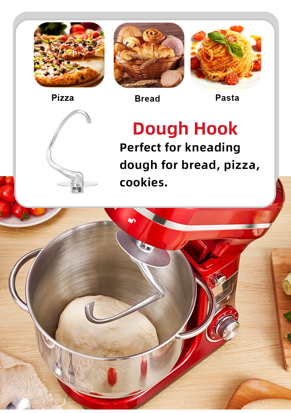 Biolomix Food Stand Mixer Blender Quiet Motor Cream